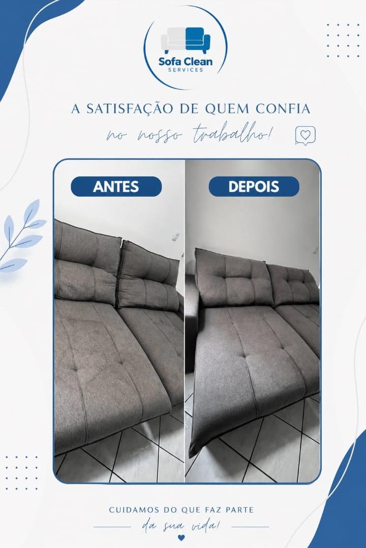 Antes e depois de sofá